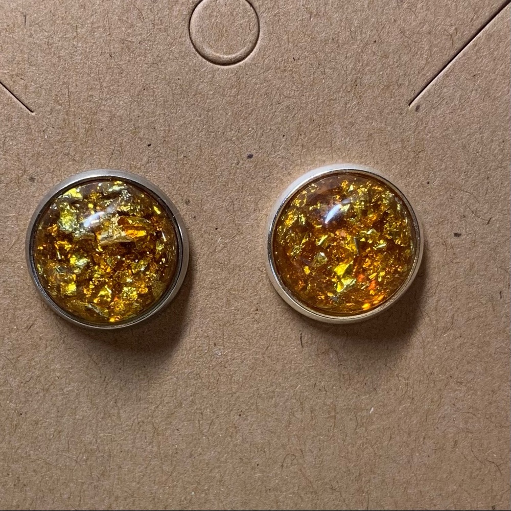 Autumn stud earrings, handmade, NWT